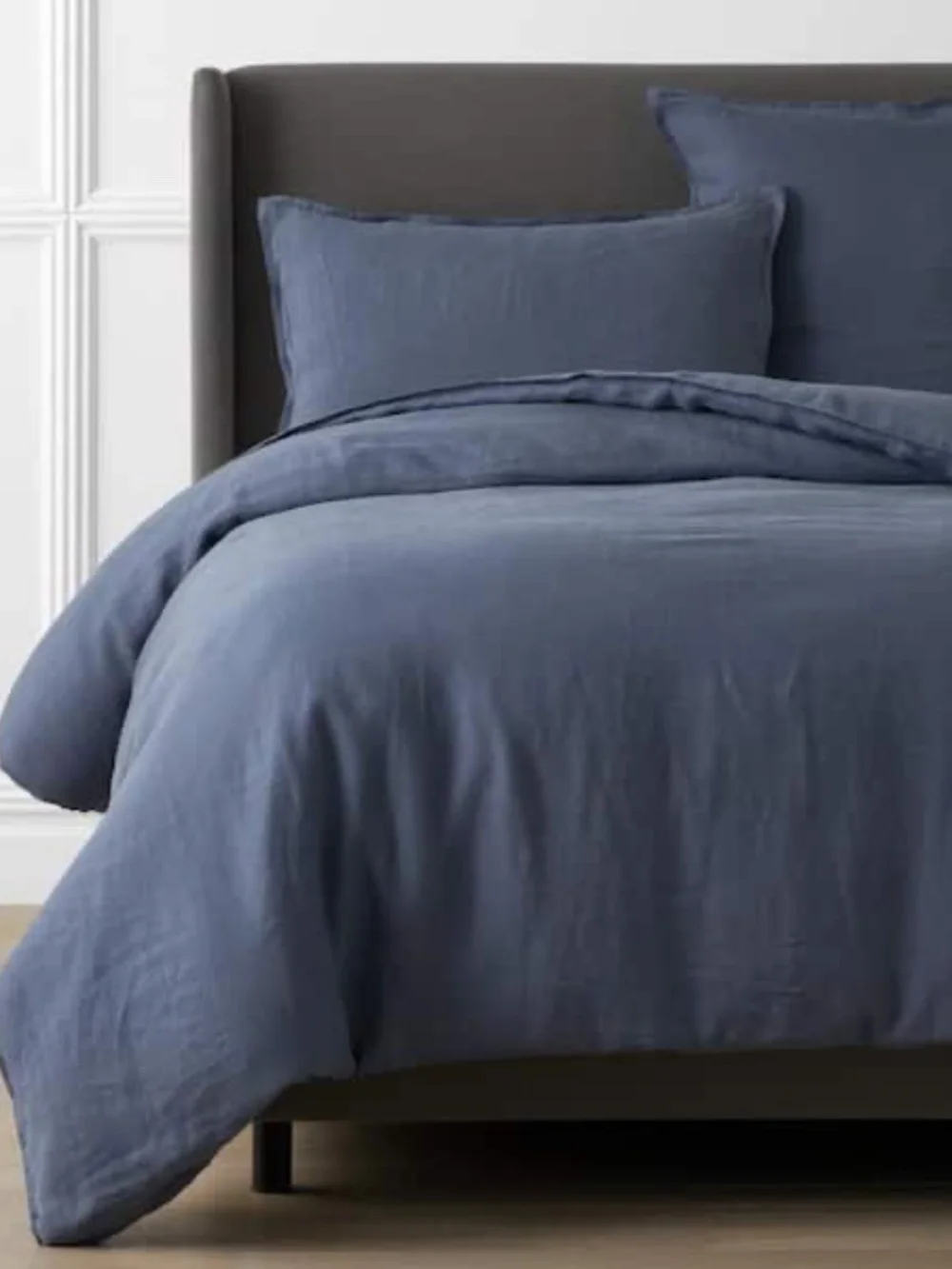 New - Blue Linen Duvet Cover - King